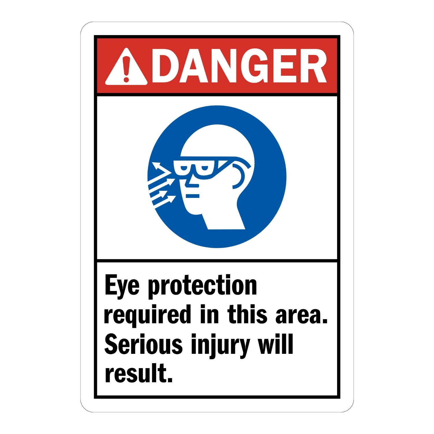 ANSI Danger: Eye Protection Required in This Area, Serious Injury Will Result (With Graphic)