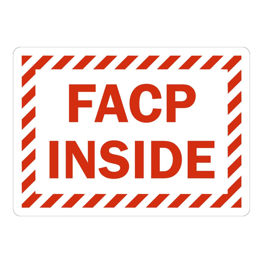 Fire Alarm Control Panel Sign: FACP Inside