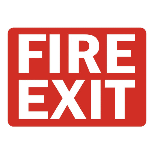 Fire Exit (White Text on Red)