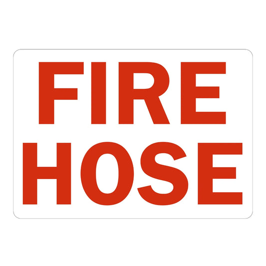 Warning: Fire Hose (Red Text)