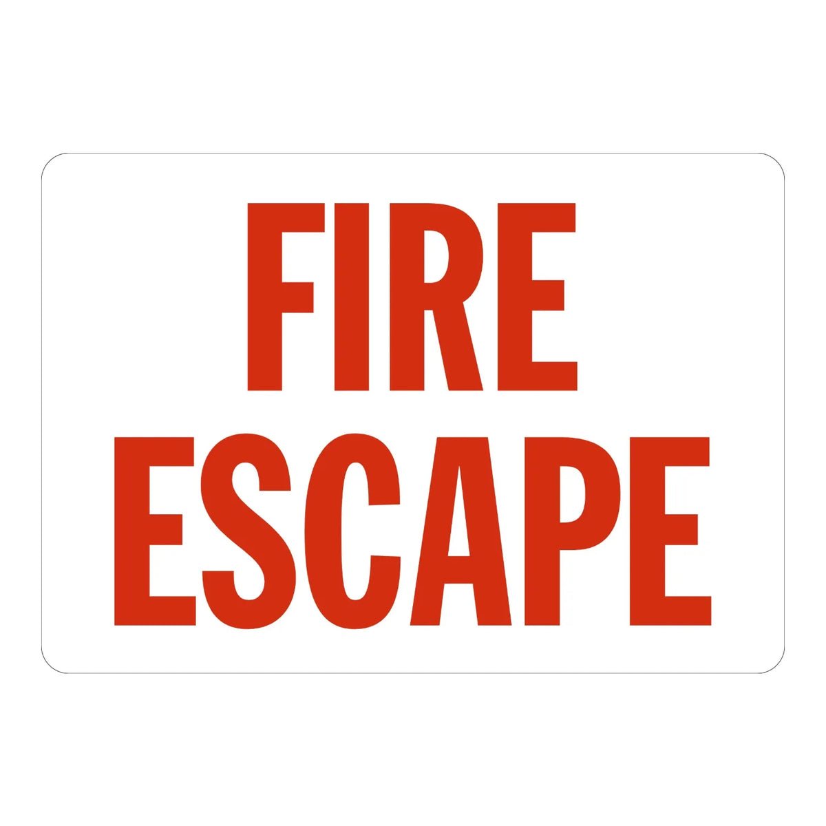 Warning: Fire Escape (Red on White)
