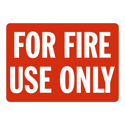 Warning: For Fire Use Only Sign Stickers with bold white text on solid red background for identifying fire safety equipment.