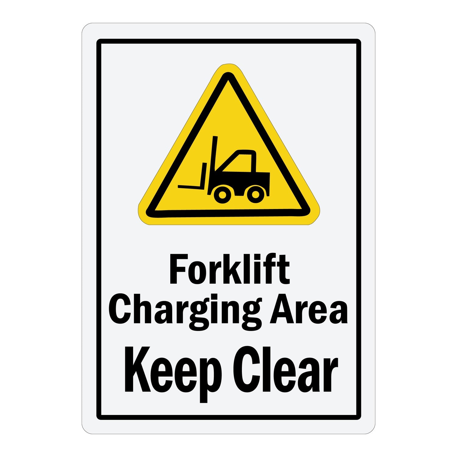 Forklift Charging Area Keep Clear Sign Stickers with Graphic