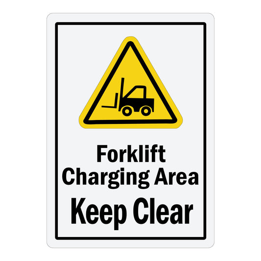 Forklift Charging Area Keep Clear Sign Stickers with Graphic