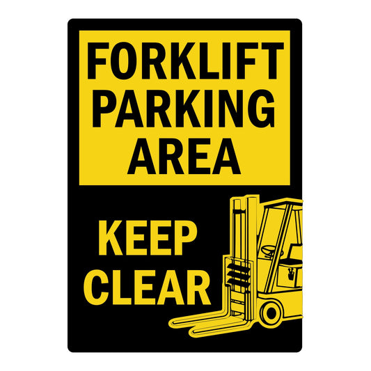 Forklift Parking Area Keep Clear Sign Stickers with Graphic