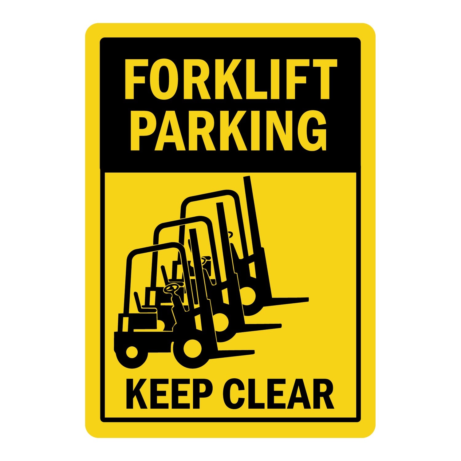 Forklift Parking Keep Clear Sign Stickers with Graphic
