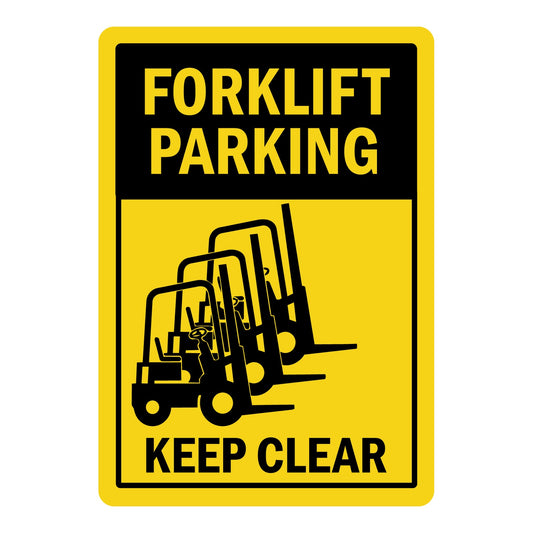 Forklift Parking Keep Clear Sign Stickers with Graphic