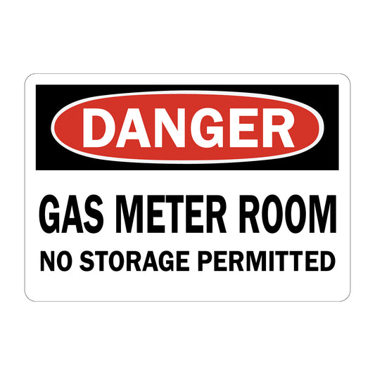 OSHA Danger: Gas Meter Room, No Storage Permitted