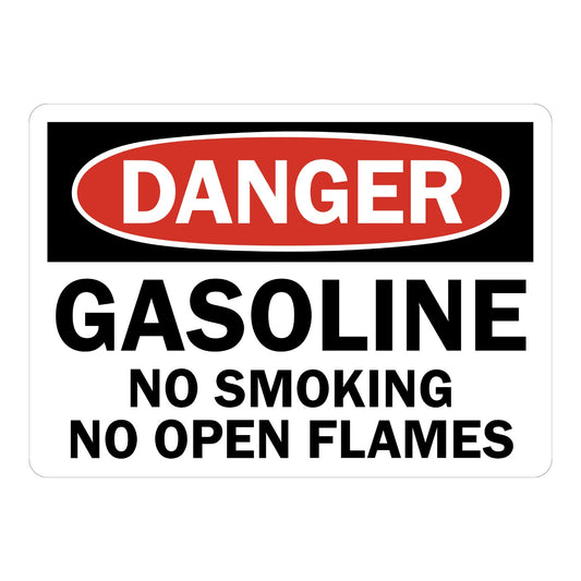 OSHA Danger: Gasoline - No Smoking, No Open Flames