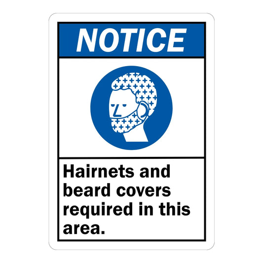 ANSI Notice: Hairnets and Beard Covers Required in This Area
