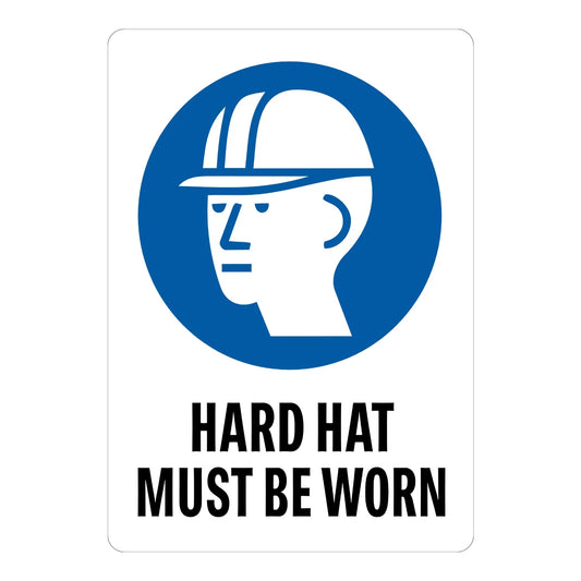 Warning: Construction Symbol Hard Hat Must Be Worn (With Graphic)