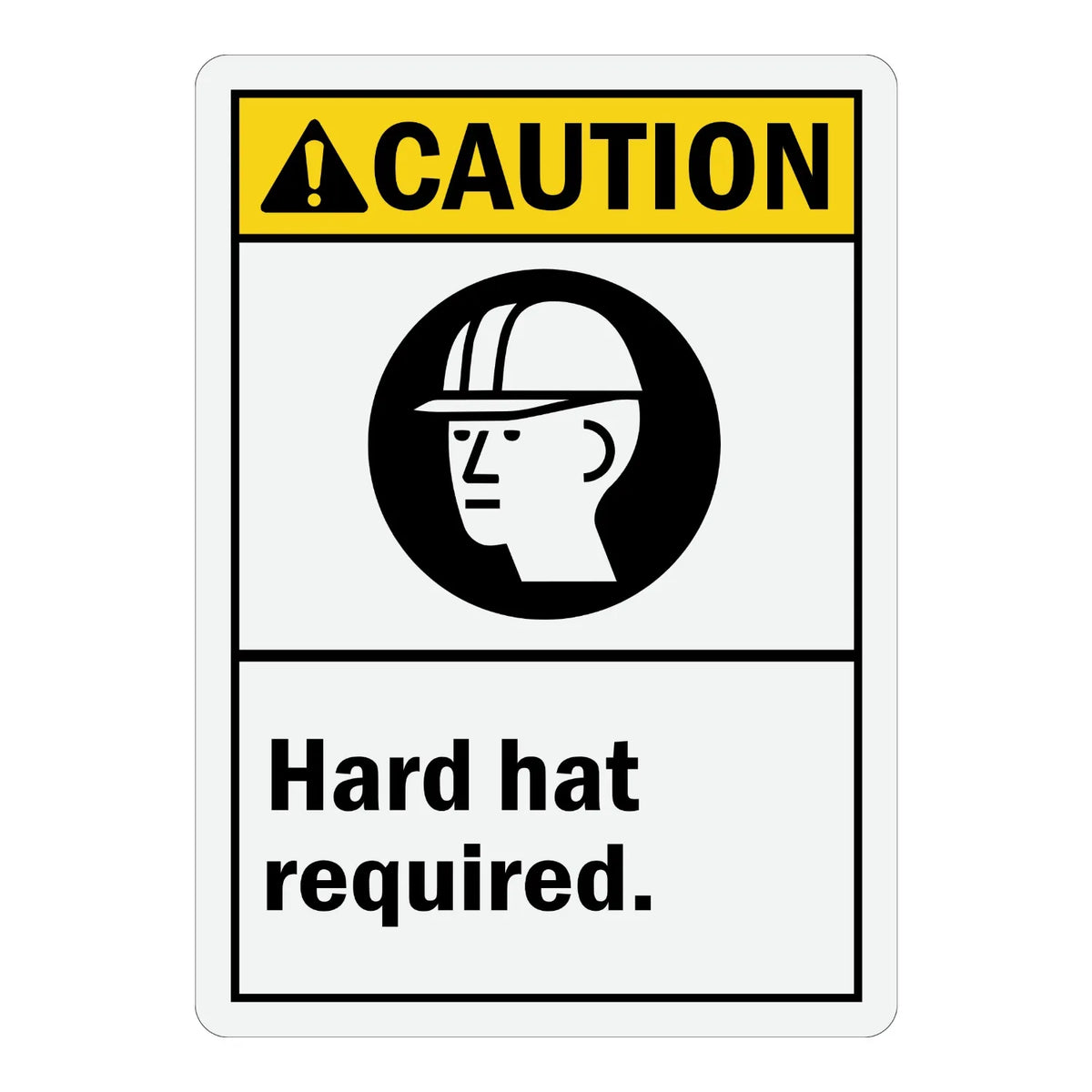 ANSI Caution: Hard Hat Required (With Graphic)