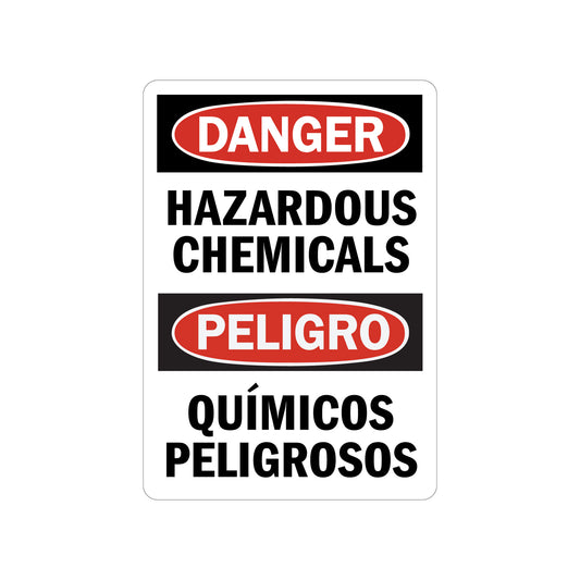 Bilingual OSHA Danger: Hazardous Chemicals / Quimicos Peligrosos
