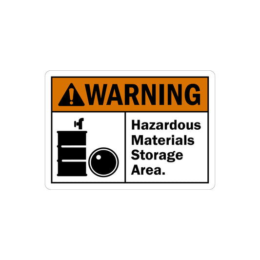 ANSI Warning: Hazardous Materials Storage Area (With Drum Graphic)