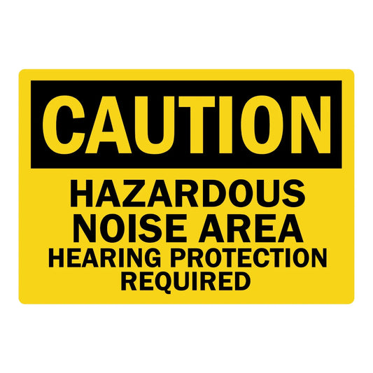 OSHA Caution: Hazardous Noise Area - Hearing Protection Required