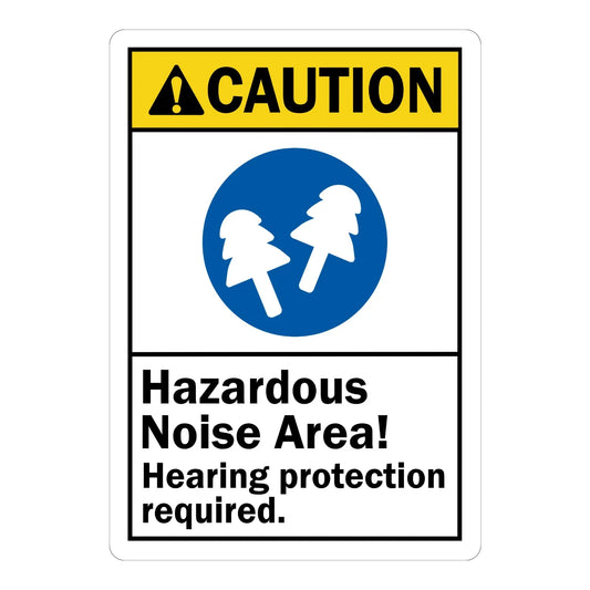ANSI Caution: Hazardous Noise Area, Hearing Protection Required