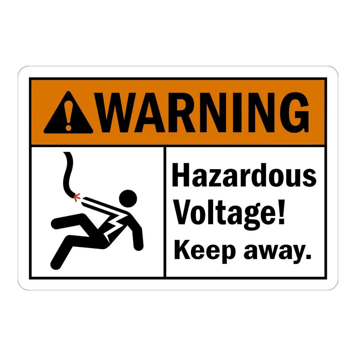 ANSI Warning: Hazardous Voltage, Keep Away (With Graphic)