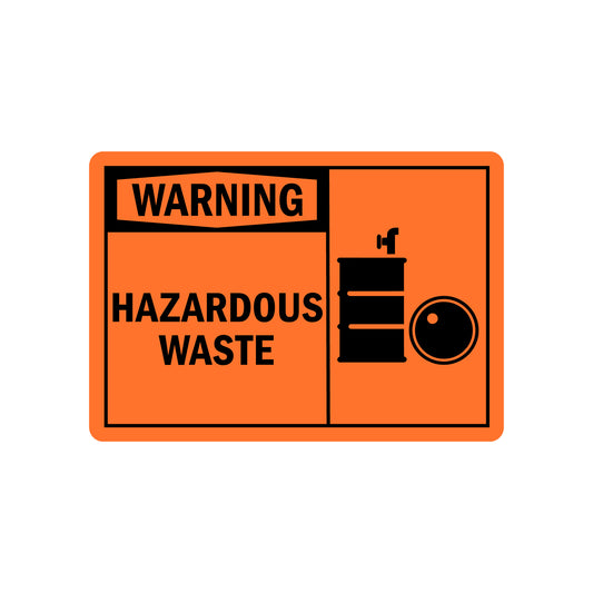 Warning: Hazardous Waste (With Drum Graphic)