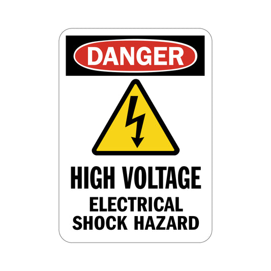 OSHA Danger: High Voltage - Electrical Shock Hazard (Vertical)