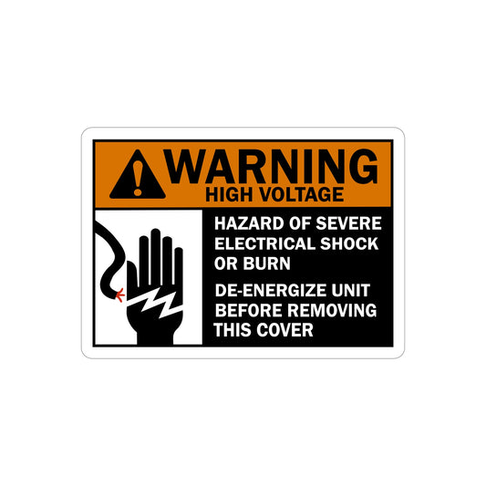 Spanish ANSI Warning High Voltage Hazard Of Severe Electrical Shock Or Burn De-Energize Unit Before Removing This Cover