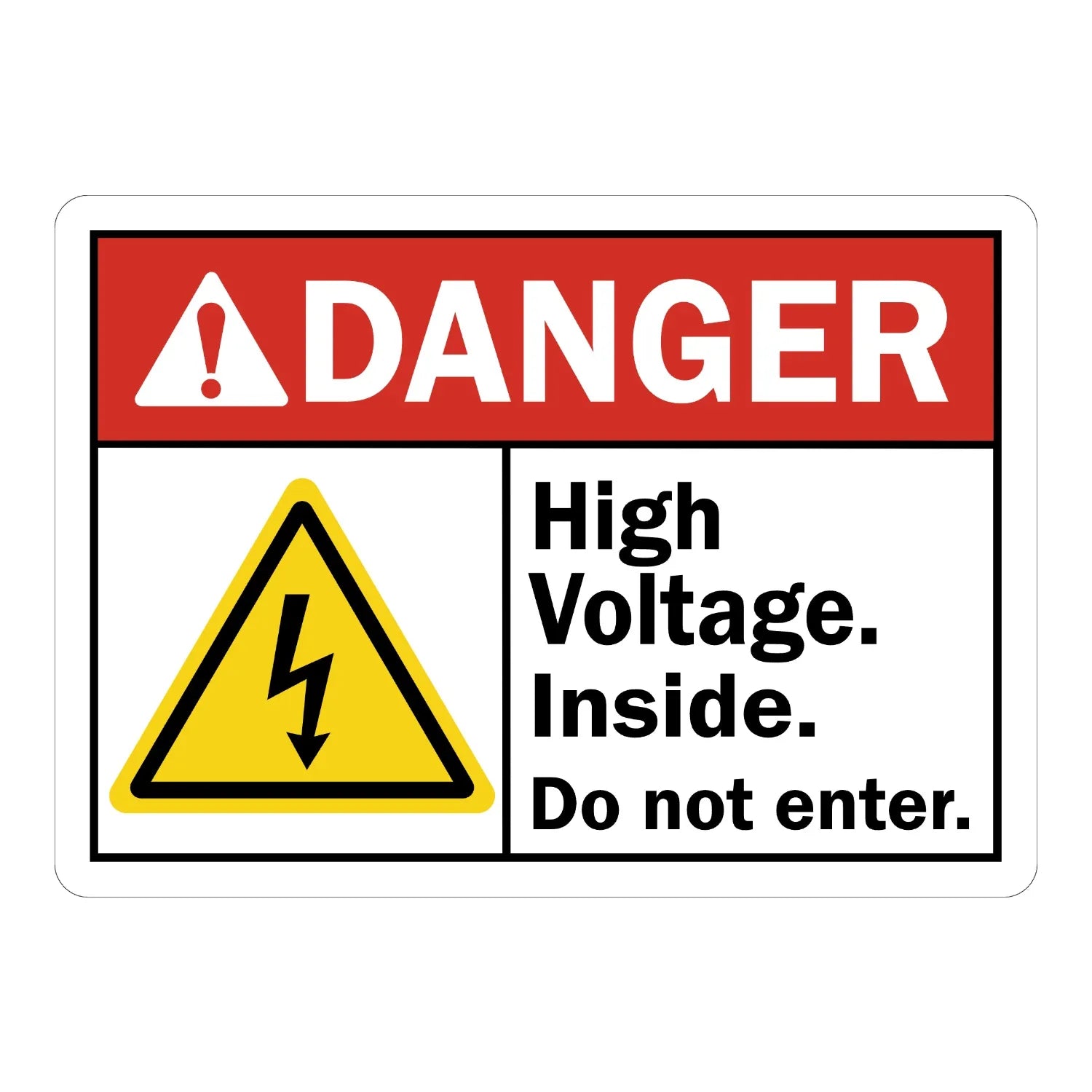ANSI Danger: High Voltage Inside - Do Not Enter (With Graphic)