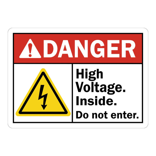 ANSI Danger: High Voltage Inside - Do Not Enter (With Graphic)