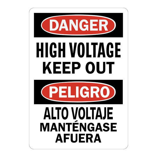 Bilingual OSHA Danger: High Voltage Keep Out