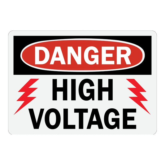 OSHA Danger: High Voltage (With Shock Graphic)