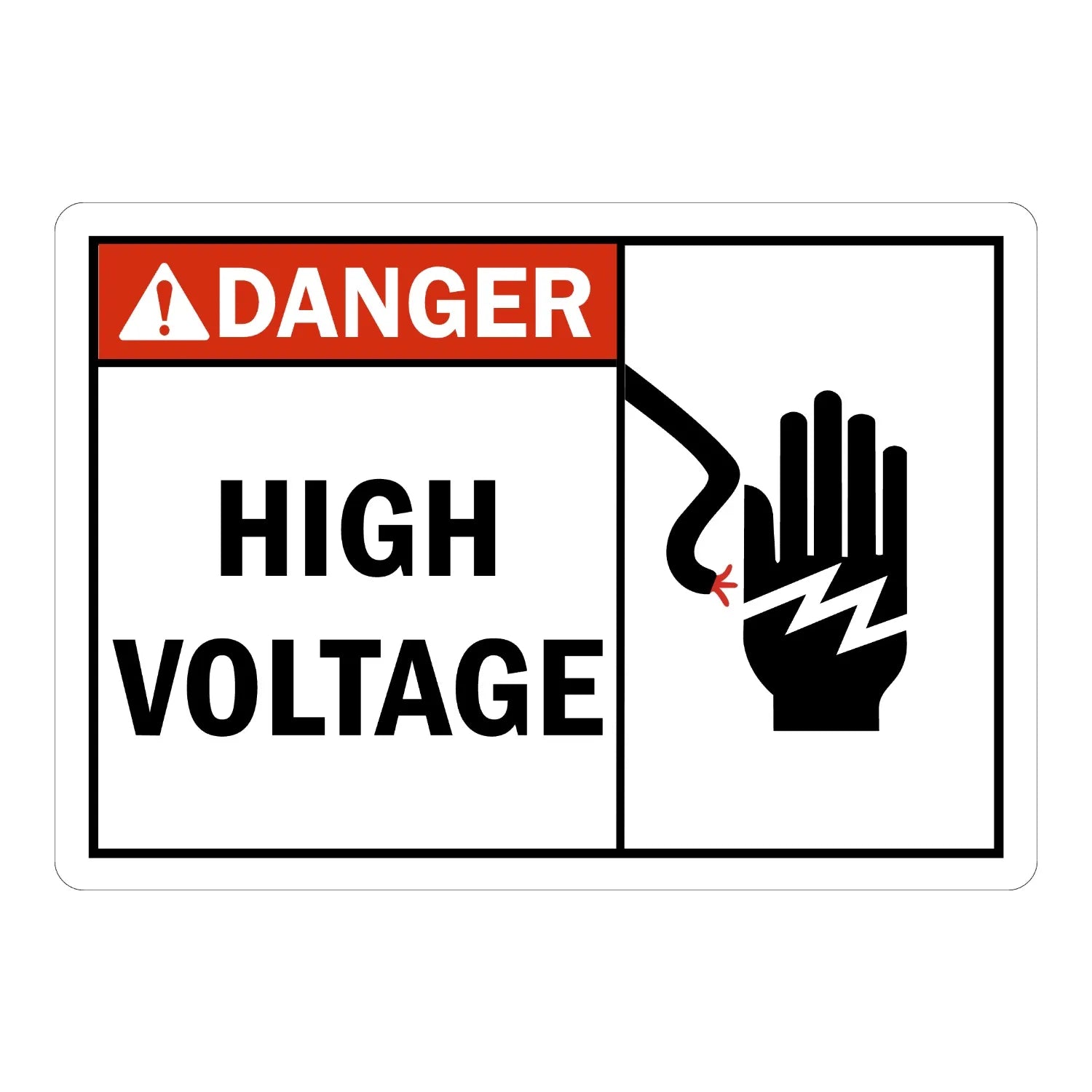 ANSI Danger: High Voltage (With Hand Shock Graphic)