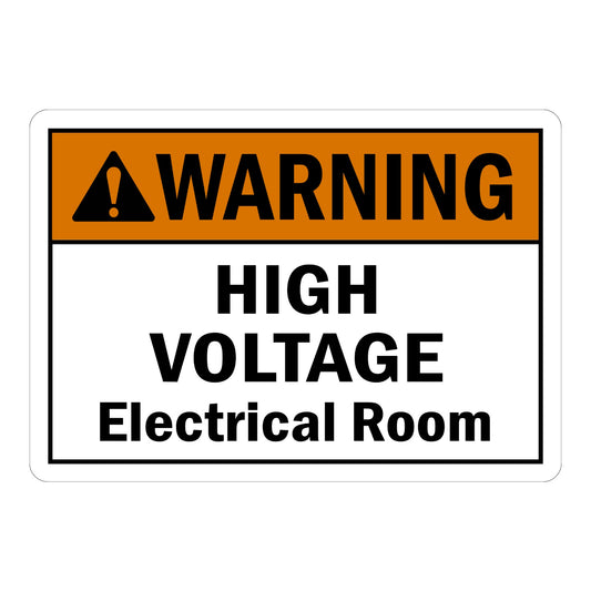 ANSI Warning: High Voltage, Electrical Room