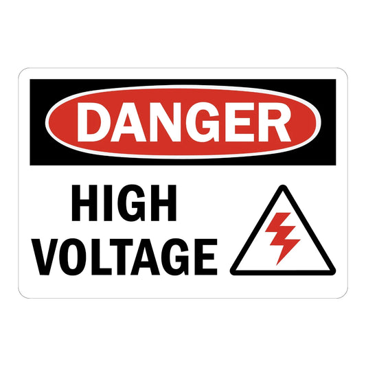 OSHA Danger: High Voltage (With Bolt Graphic)