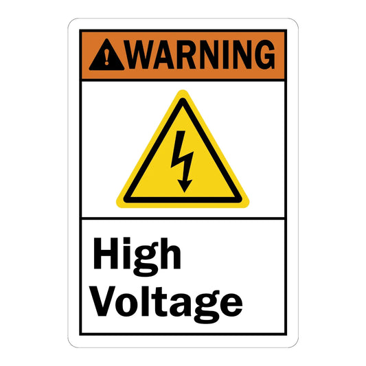 ANSI Warning: High Voltage (With Bolt Graphic)