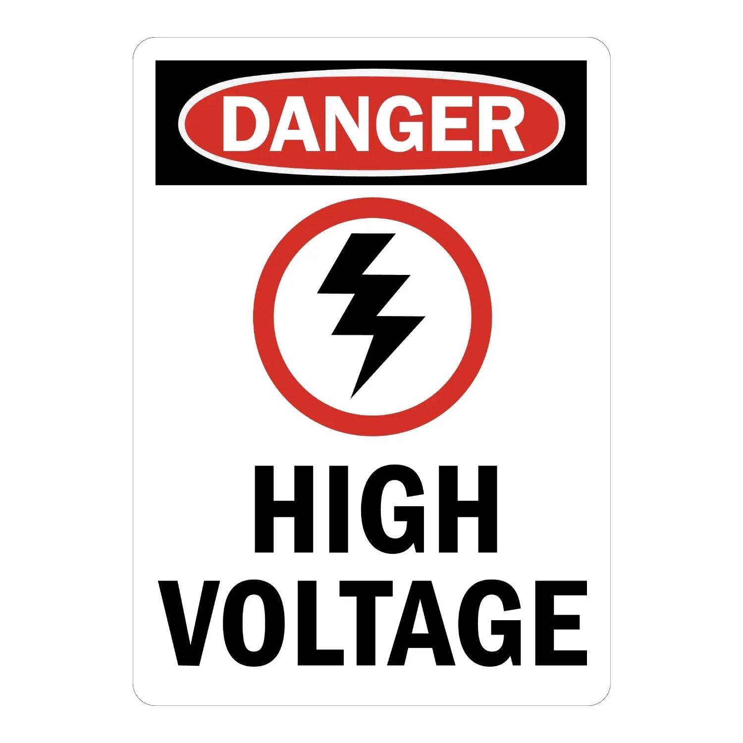 OSHA Danger: High Voltage (Vertical With Bolt Graphic)