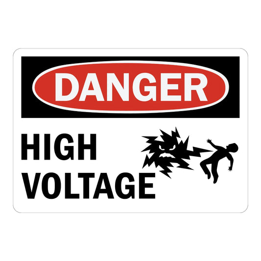 OSHA Danger: High Voltage (With Mr Ouch Graphic)