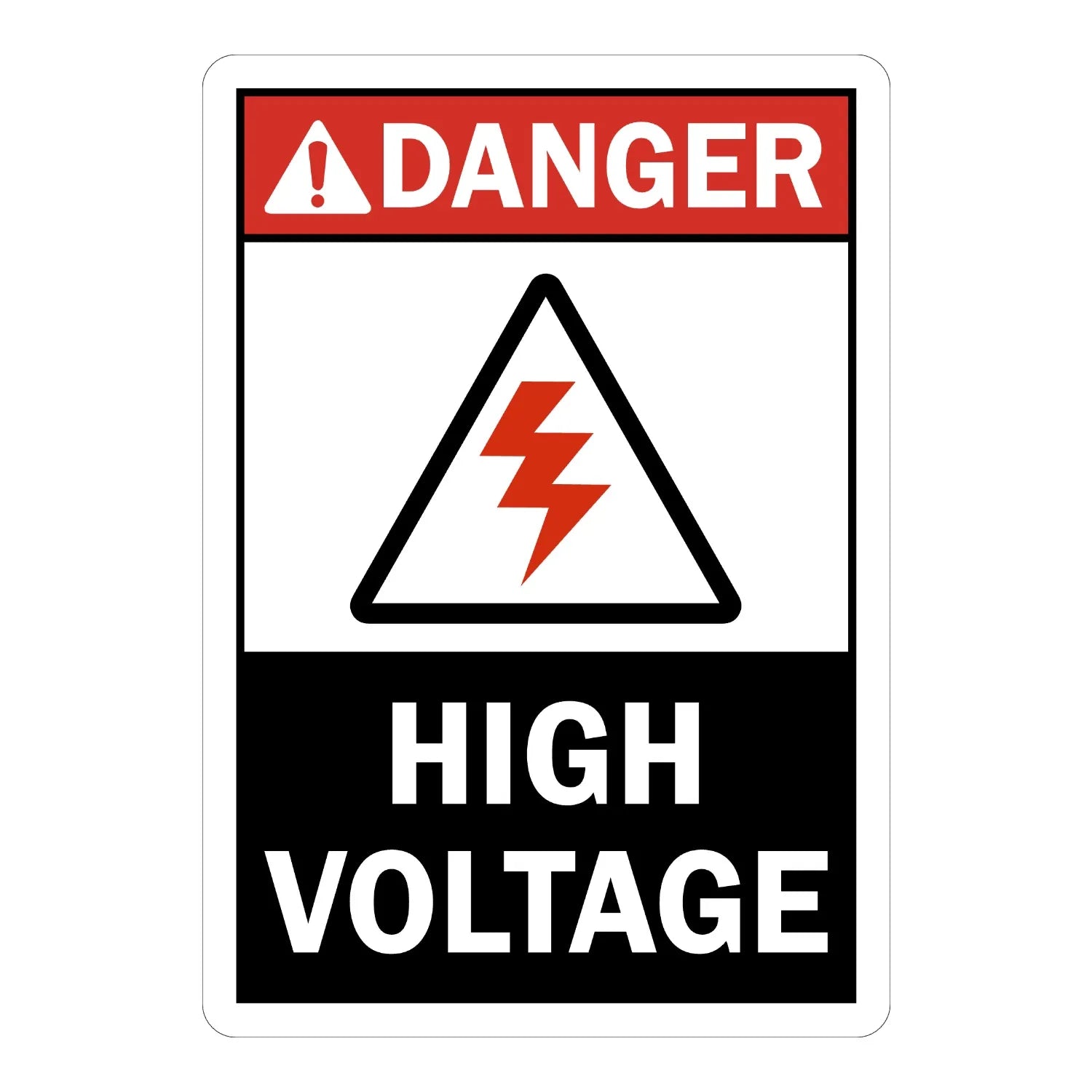 ANSI Danger: High Voltage (With Graphic & Black Background)