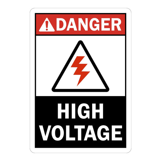 ANSI Danger: High Voltage (With Graphic & Black Background)