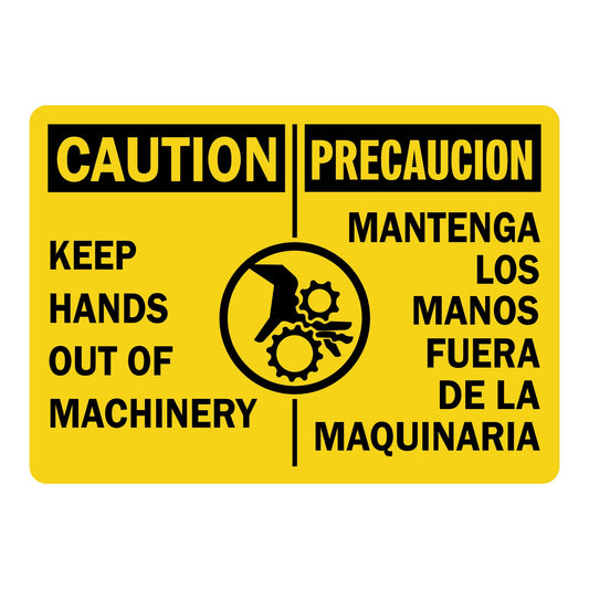 Bilingual Caution: Keep Hands Out Of Machinery
