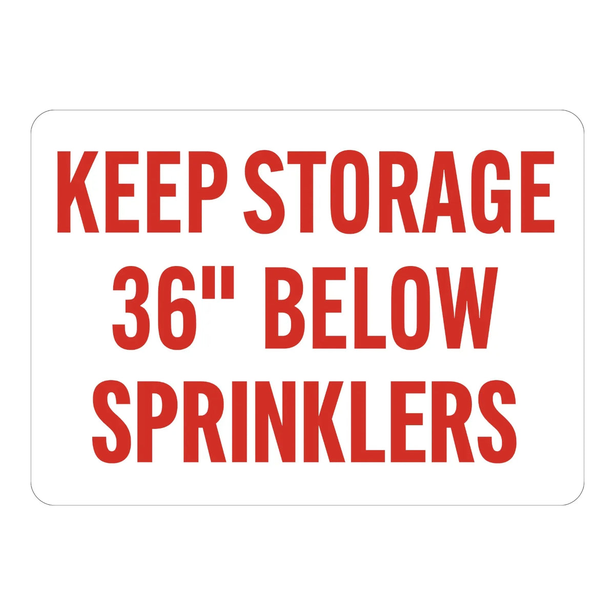 Keep Storage 36 Inches Below Sprinklers