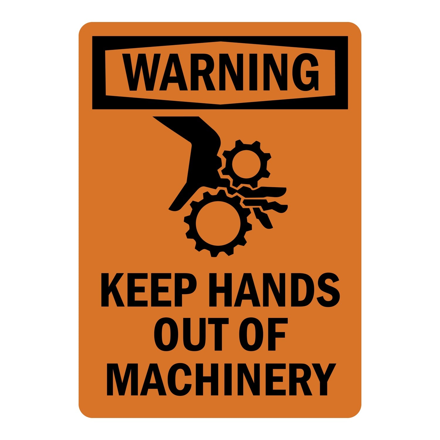 OSHA Warning: Keep Hands Out Of Machinery (With Pinch Point Hand Injury Graphic)