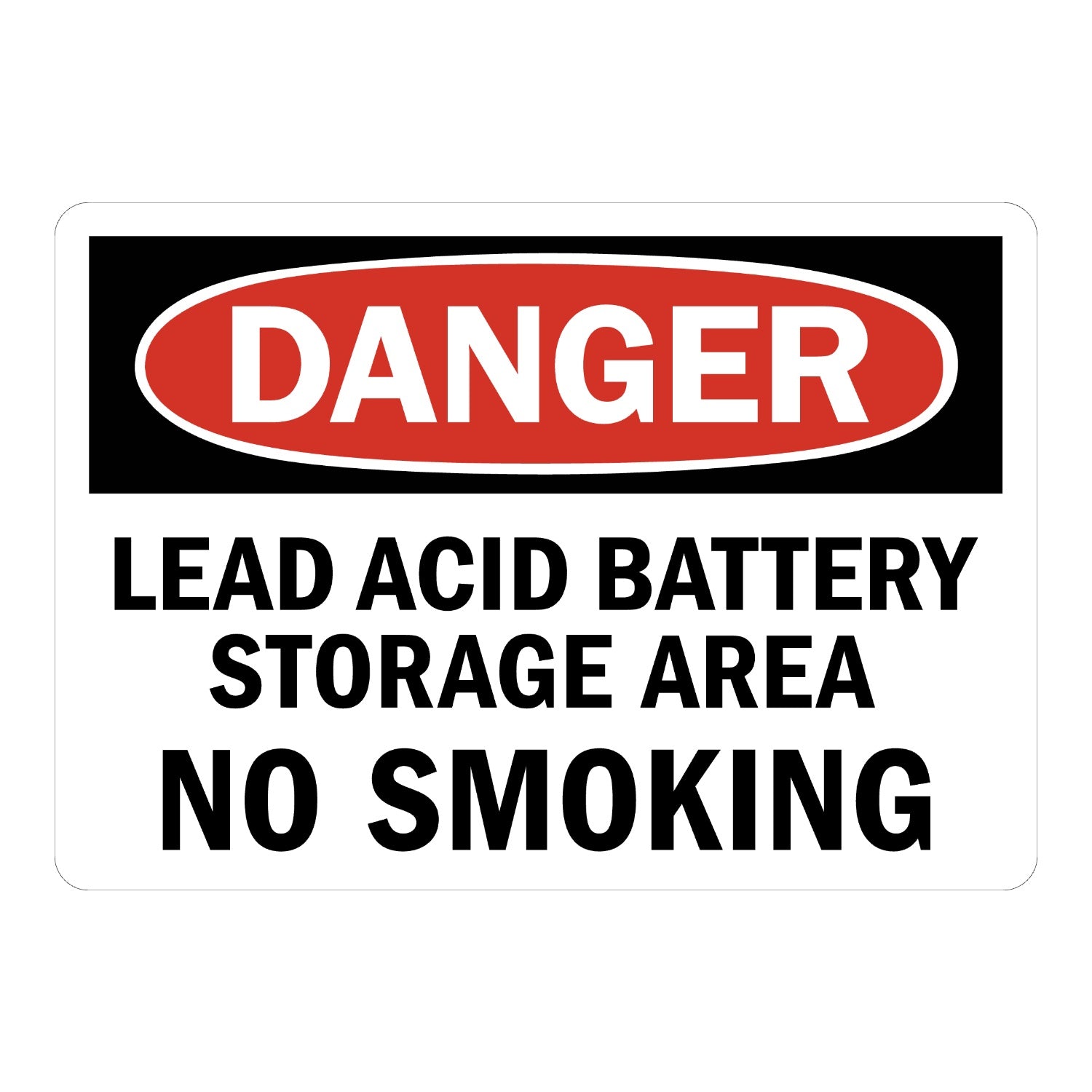 OSHA Danger: Lead Acid Battery Storage Area - No Smoking