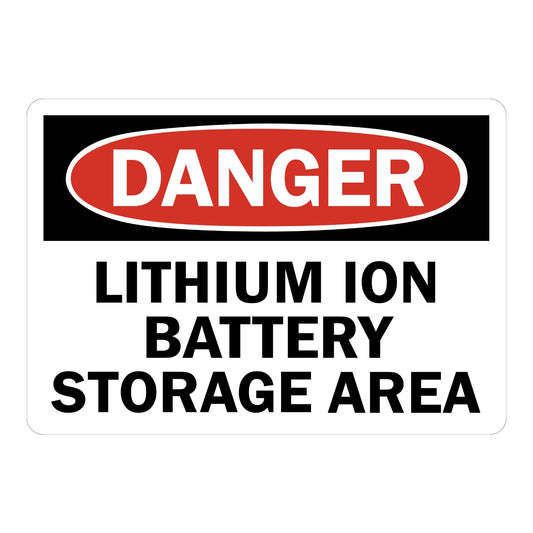 OSHA Danger: Lithium Ion Battery Storage Area