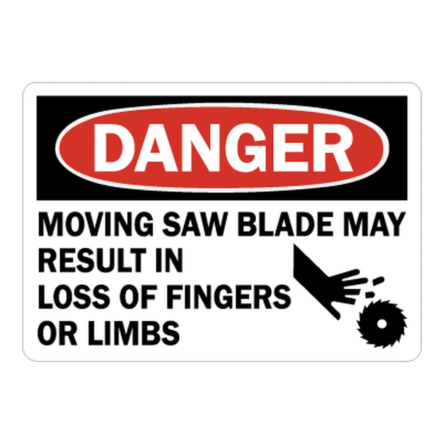 OSHA Danger: Moving Saw Blade May Result In Loss Of Fingers Or Limbs