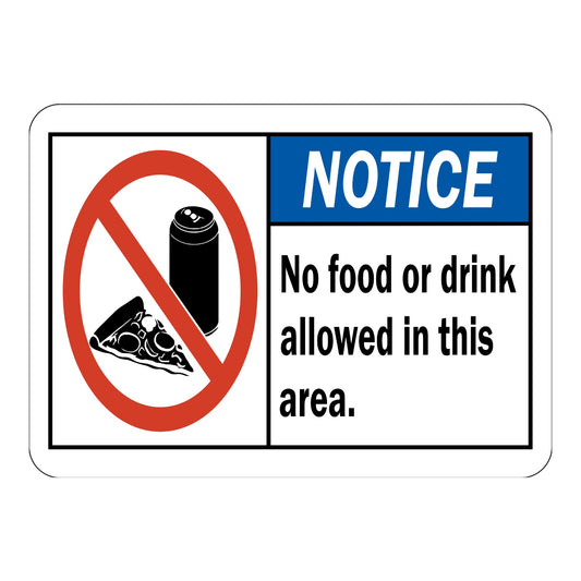 ANSI Notice: No Food or Drink Allowed Area (With Graphic)