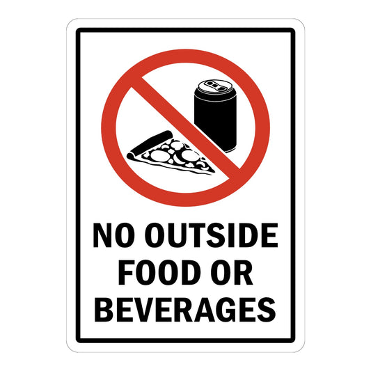 No Outside Food or Beverages with Graphic