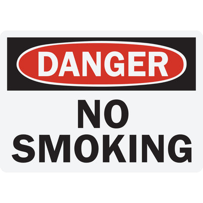 Danger No Smoking Sign Stickers featuring bold red, black, and white warning text for walls, doors, industrial areas, warehouses, and no smoking zones.