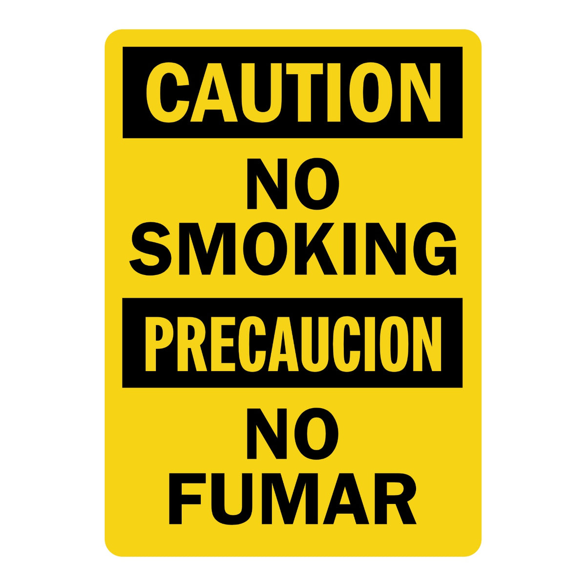 Bilingual OSHA Caution: No Smoking