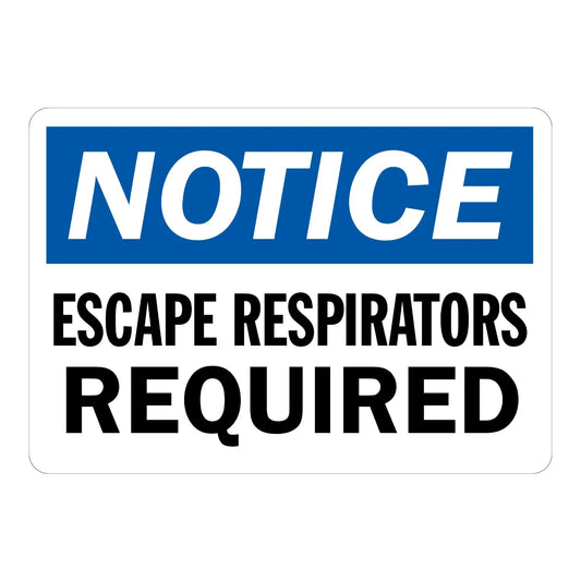 OSHA Notice: Escape Respirators Required