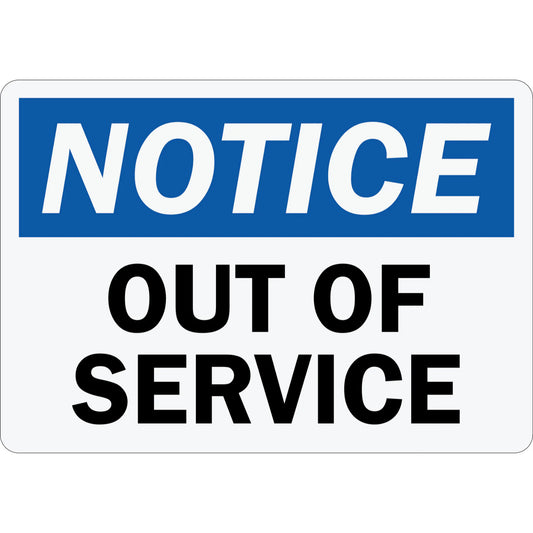 OSHA Notice Out Of Service Sign Stickers