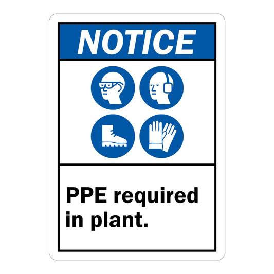 Notice: PPE Required in Plant