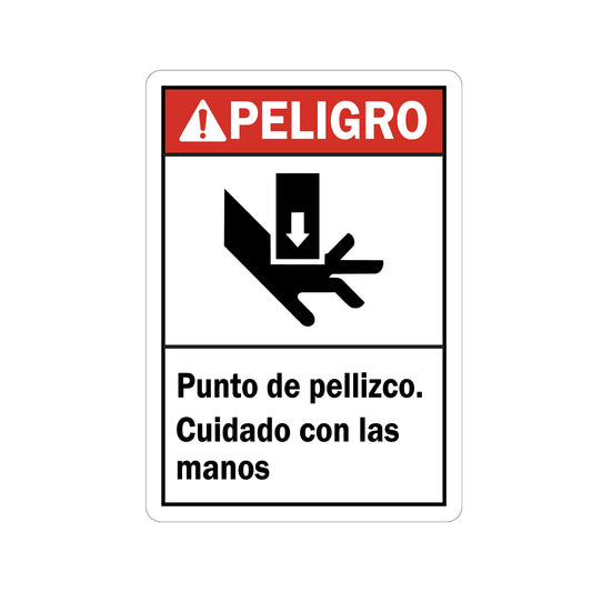 Spanish ANSI Danger: Peligro - Punto De Pellizco, Cuidado Con Las Manos